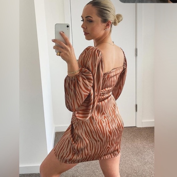 Boohoo Zebra Print Mini Dress - Picture 3 of 6